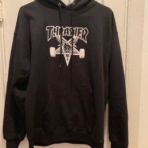 Thrasher Hoodie in Black. Classic Logo. Size M.
